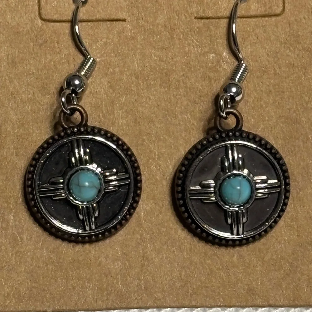Silver and Turquoise‎ Earrings